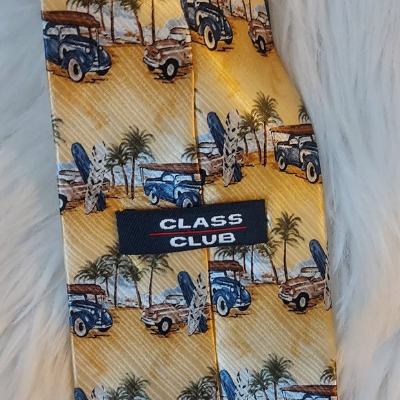 Class Club - Boys Size - Vintage Car and Beach Print Tie - Picture 3 of 3